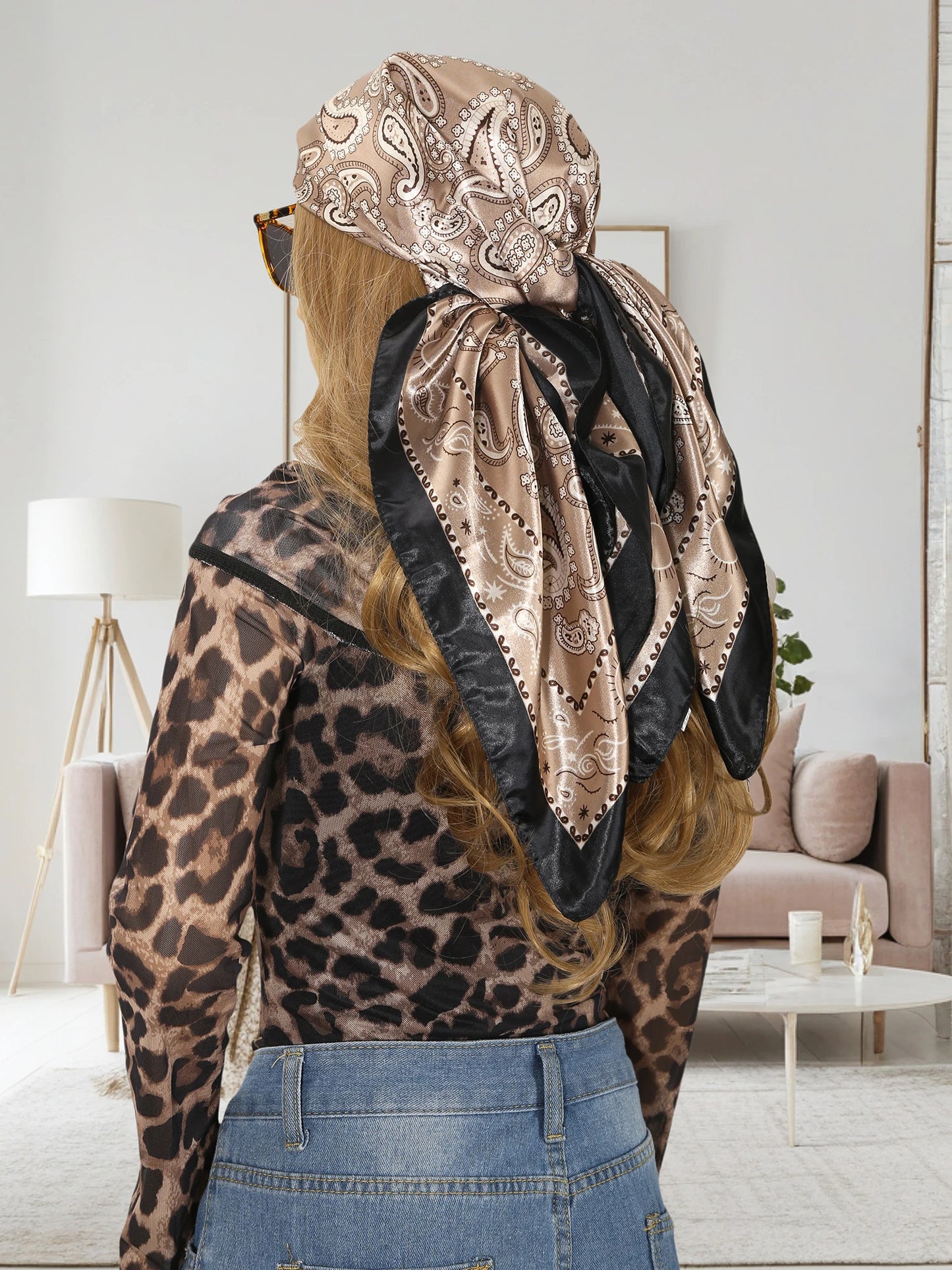 Chic Satin Headscarf – Stylish Touch for Hair & Neck.