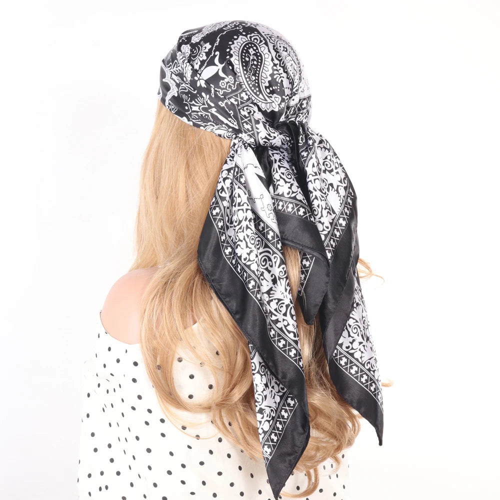 Chic Satin Headscarf – Stylish Touch for Hair & Neck.