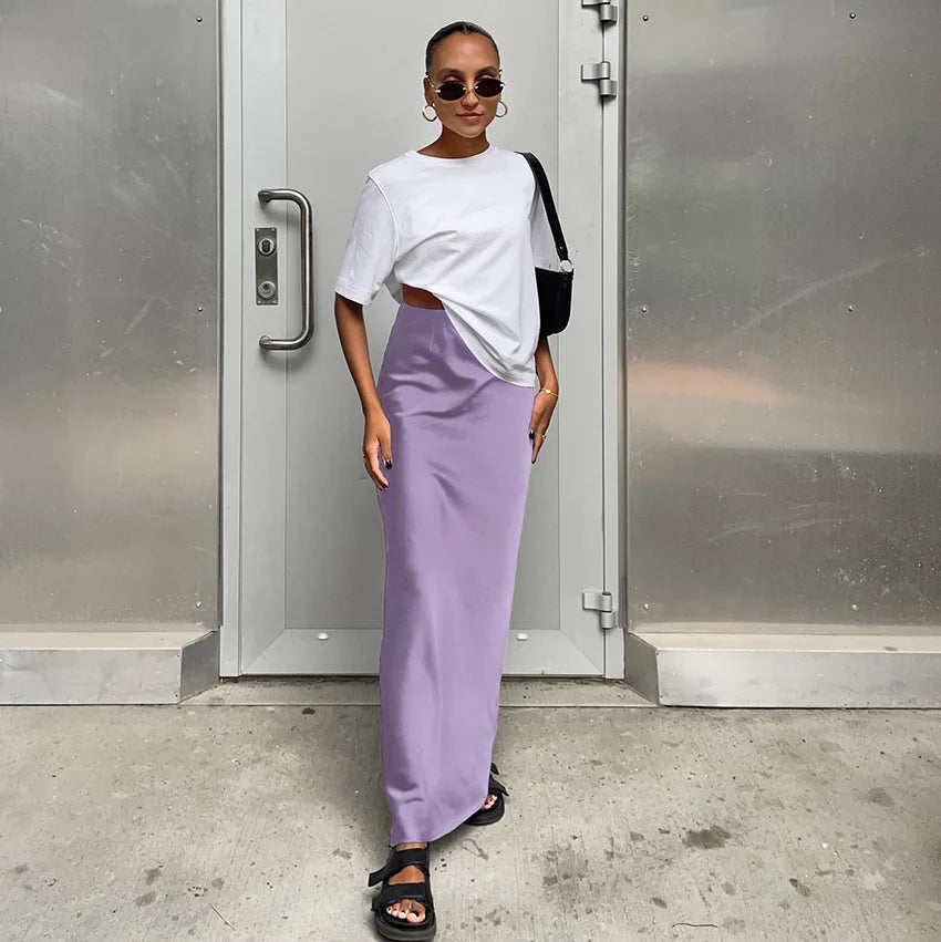 Chic Flowy High-Waist Skirt