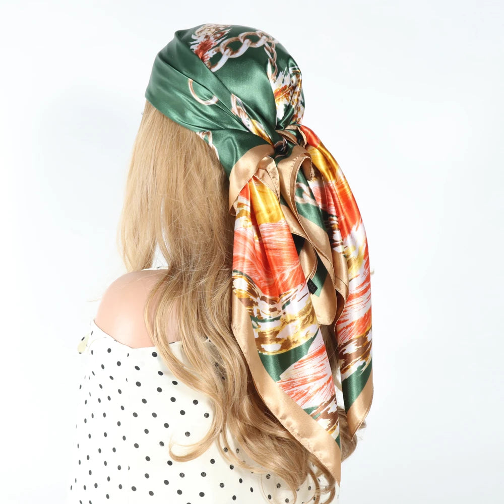 Chic Satin Headscarf – Stylish Touch for Hair & Neck.