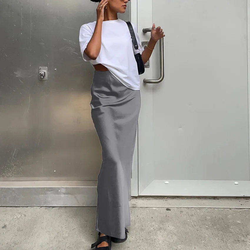 Chic Flowy High-Waist Skirt