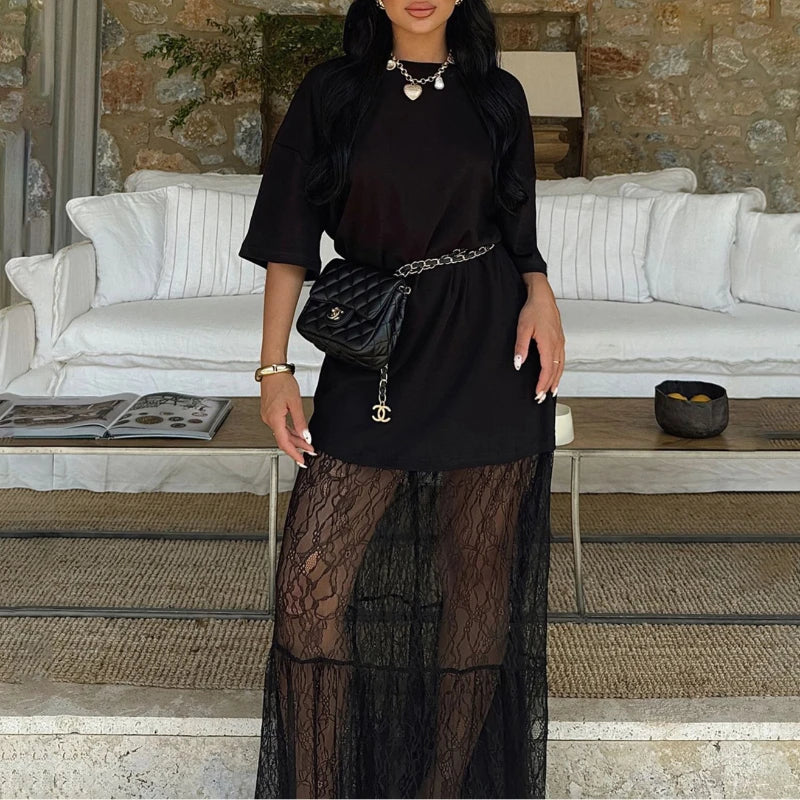 Boho Vibes – Mesh Maxi Set