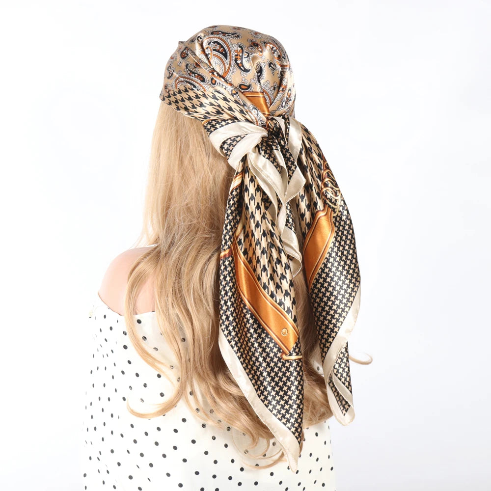 Chic Satin Headscarf – Stylish Touch for Hair & Neck.