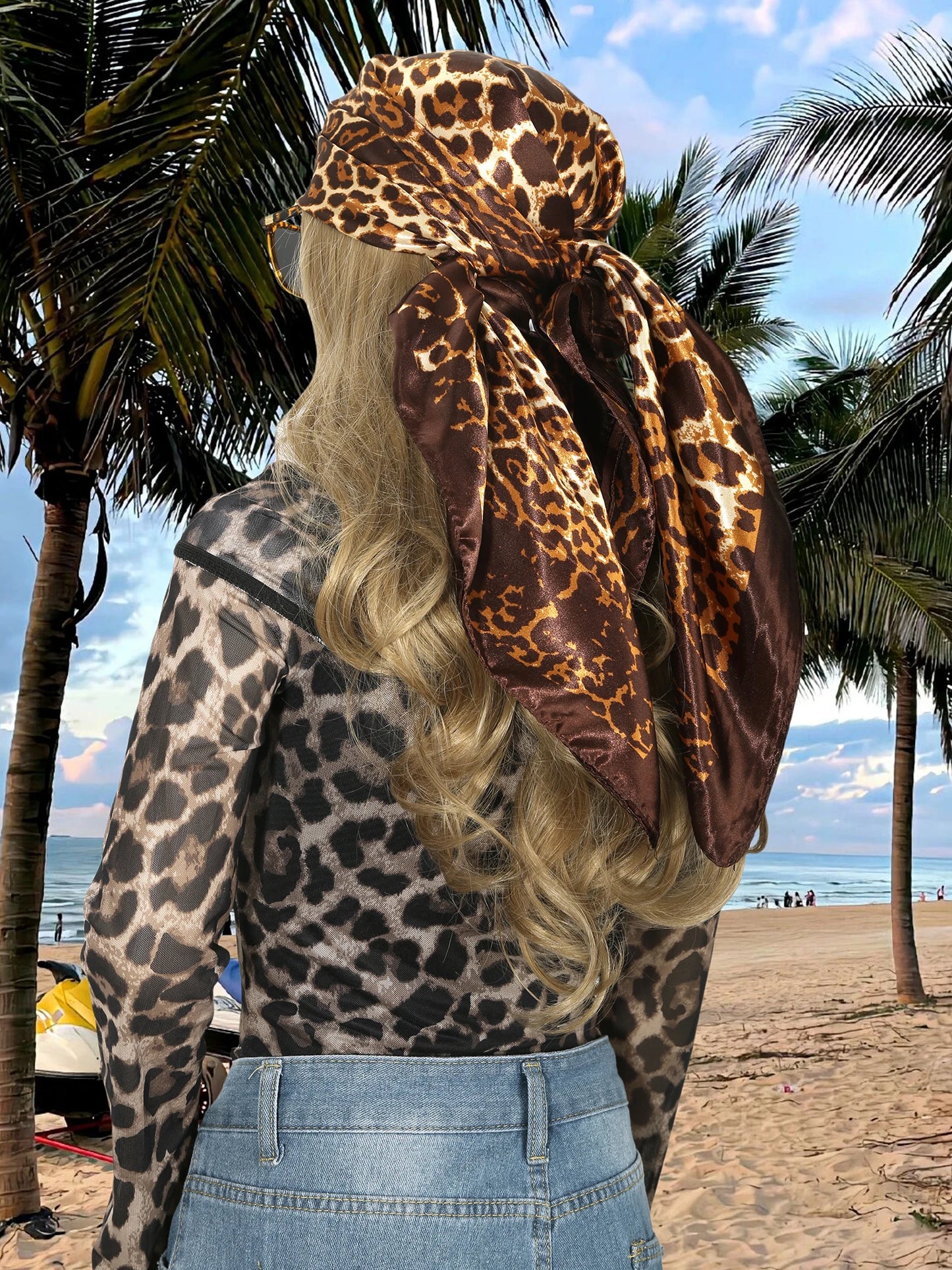 Chic Satin Headscarf – Stylish Touch for Hair & Neck.