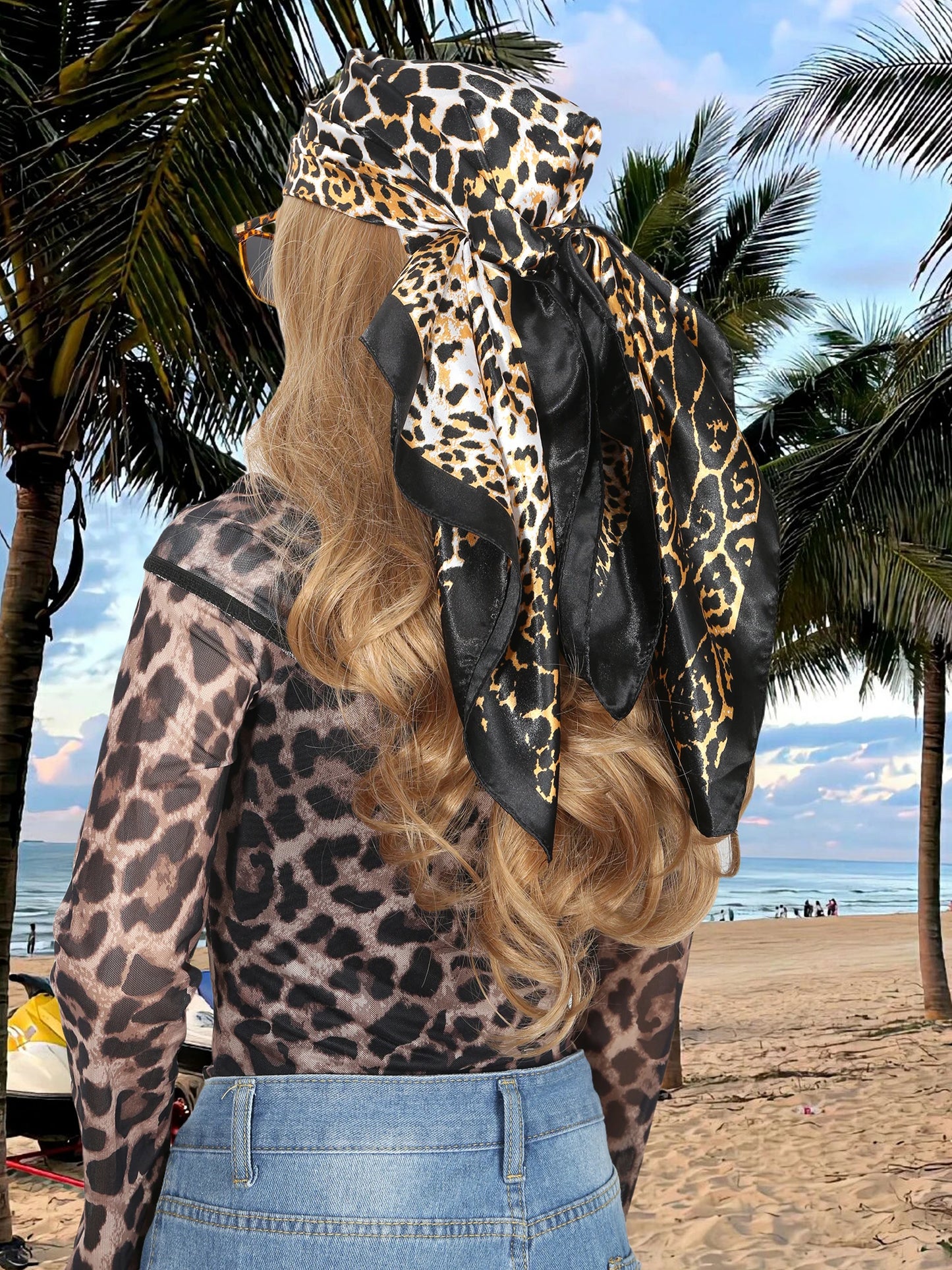 Chic Satin Headscarf – Stylish Touch for Hair & Neck.