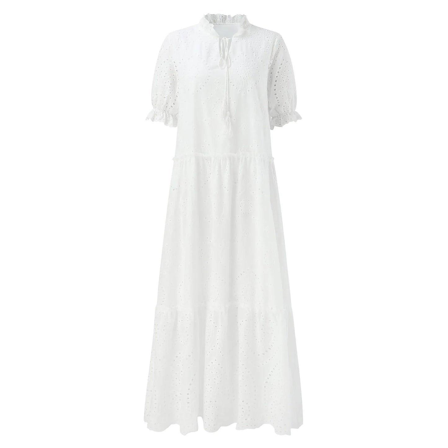 Boho Chic White Maxi Dress – Breezy & Elegant.