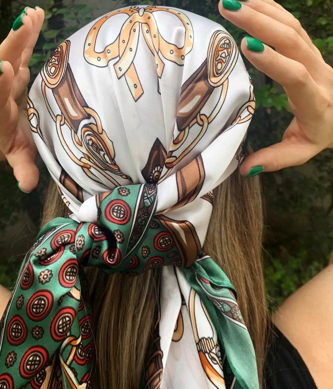 Chic Satin Headscarf – Stylish Touch for Hair & Neck.