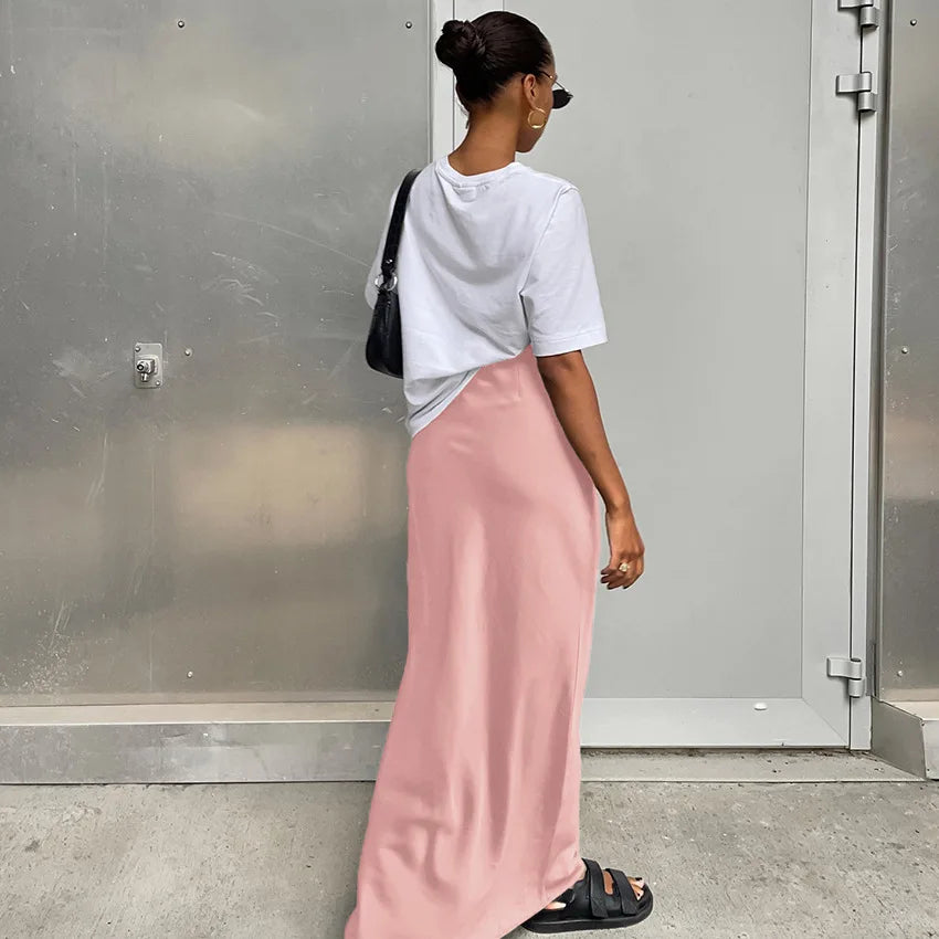 Chic Flowy High-Waist Skirt