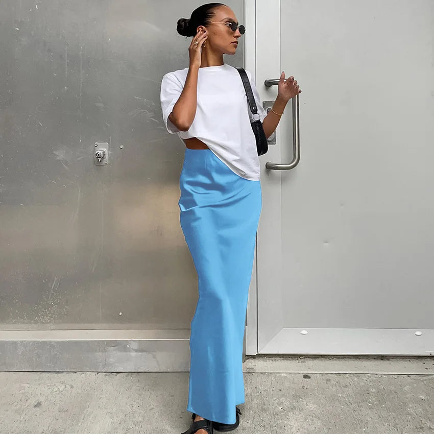 Chic Flowy High-Waist Skirt