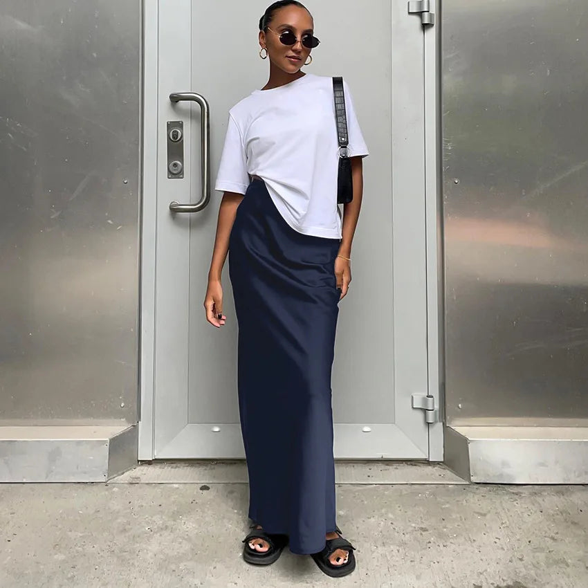 Chic Flowy High-Waist Skirt