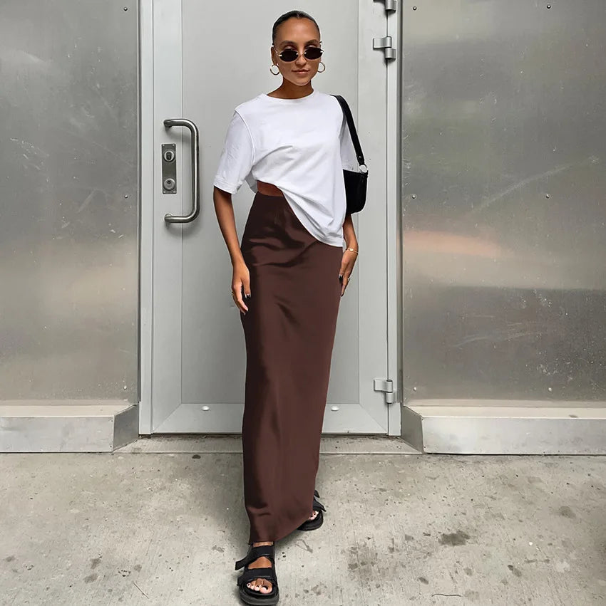 Chic Flowy High-Waist Skirt