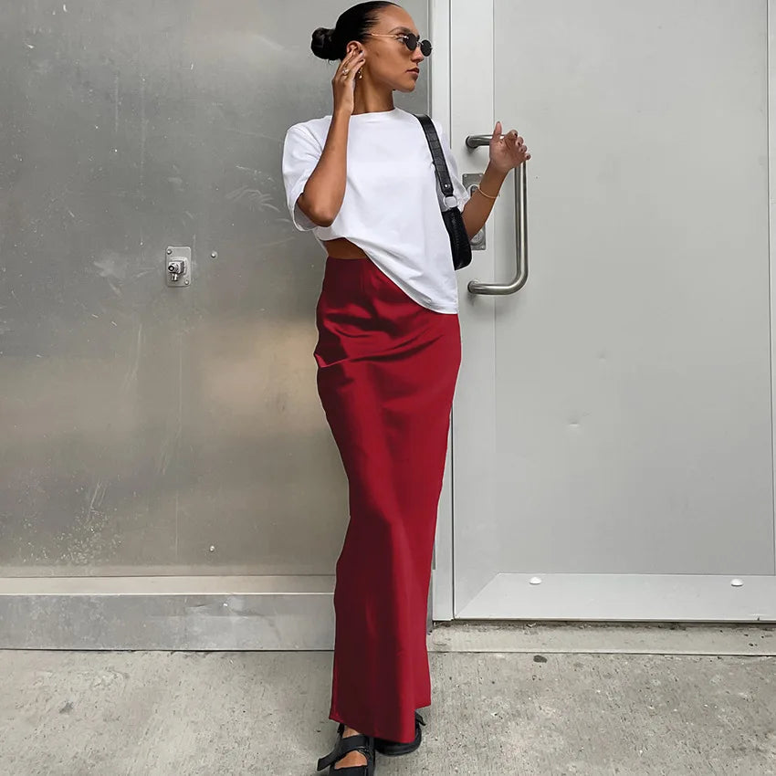 Chic Flowy High-Waist Skirt