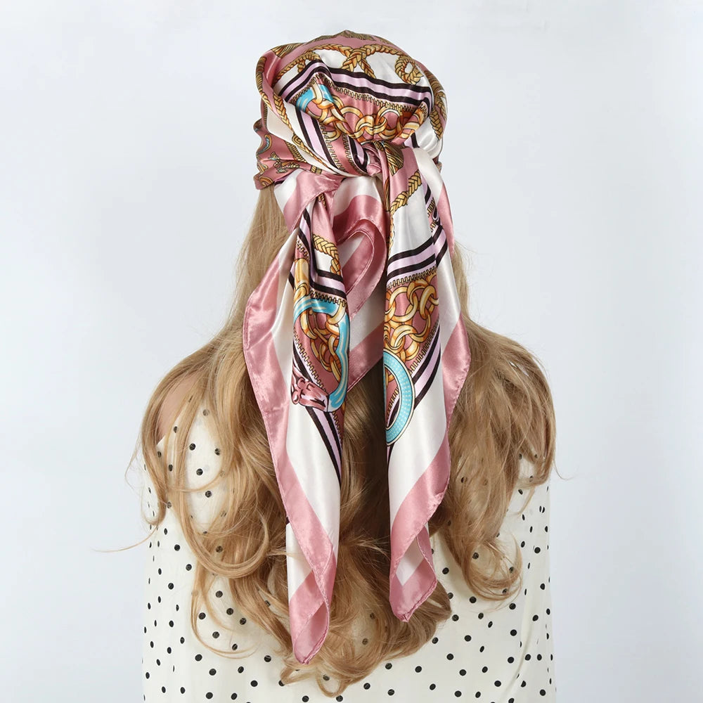 Chic Satin Headscarf – Stylish Touch for Hair & Neck.