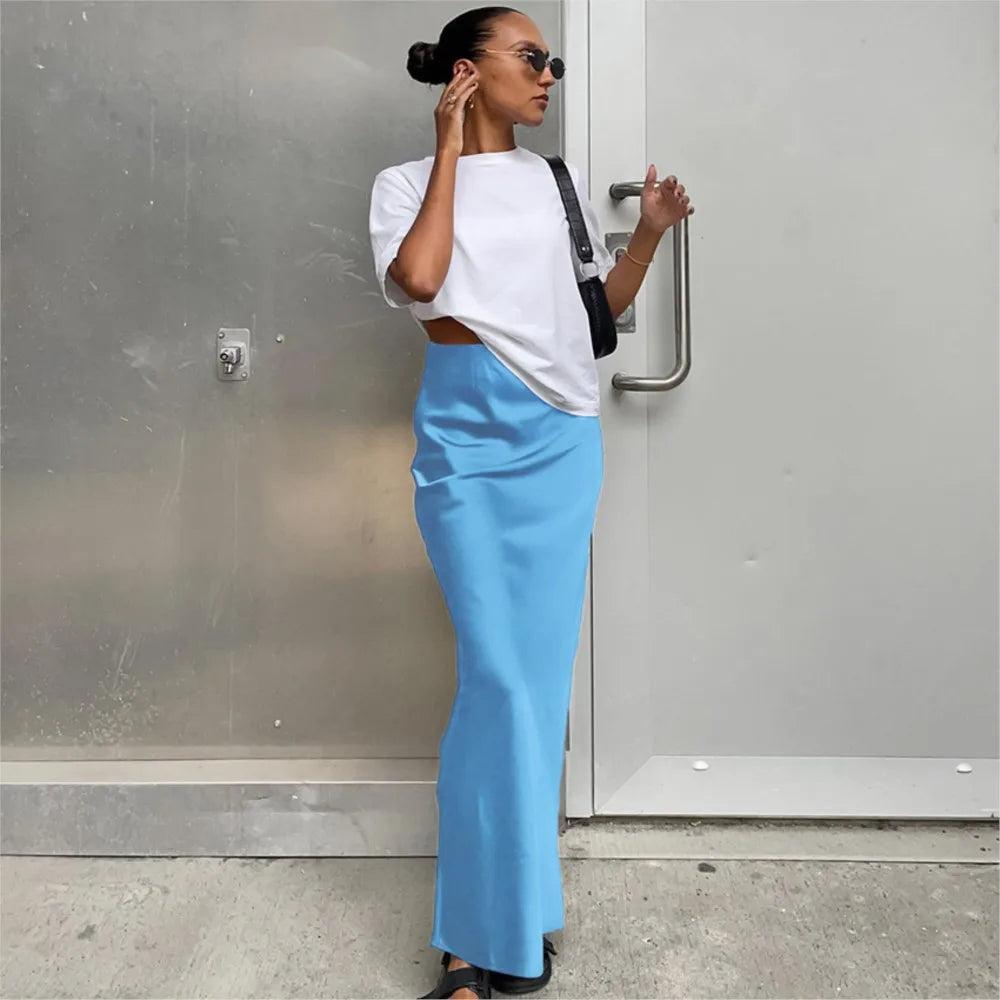 Chic Flowy High-Waist Skirt
