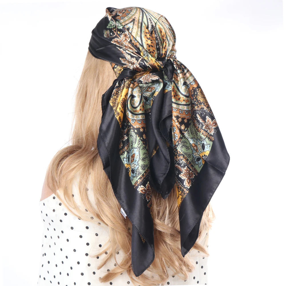 Chic Satin Headscarf – Stylish Touch for Hair & Neck.