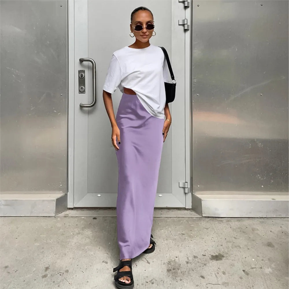 Chic Flowy High-Waist Skirt