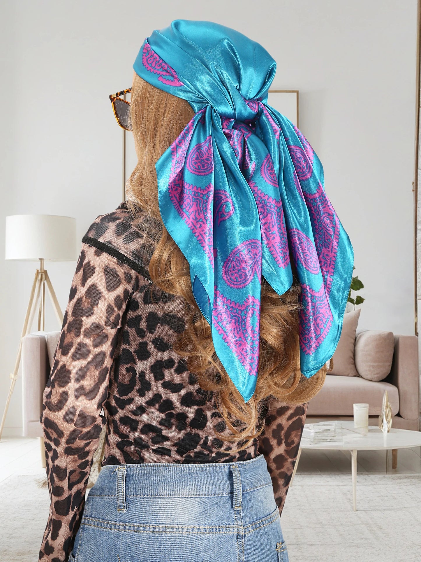 Chic Satin Headscarf – Stylish Touch for Hair & Neck.