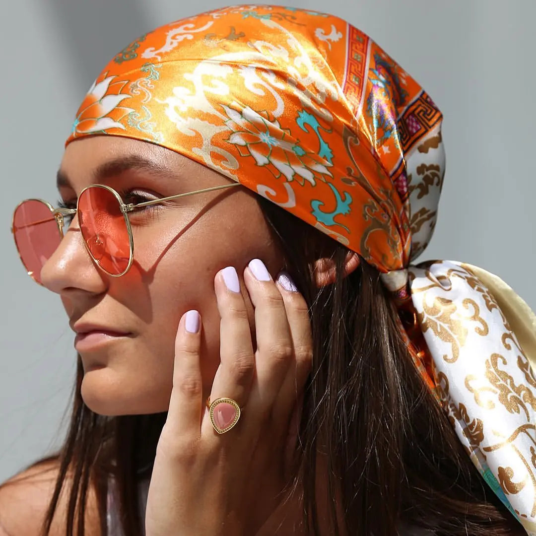 Chic Satin Headscarf – Stylish Touch for Hair & Neck.