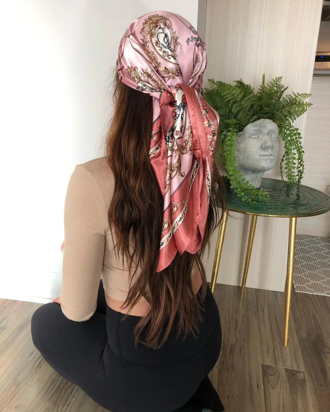 Chic Satin Headscarf – Stylish Touch for Hair & Neck.
