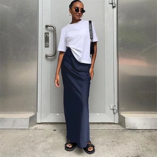 Chic Flowy High-Waist Skirt