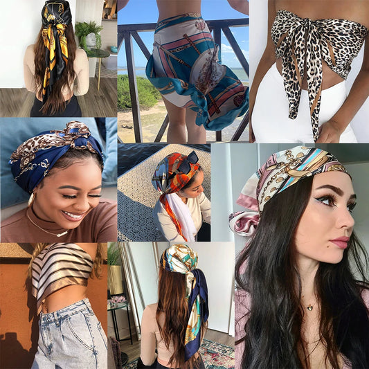 Chic Satin Headscarf – Stylish Touch for Hair & Neck.