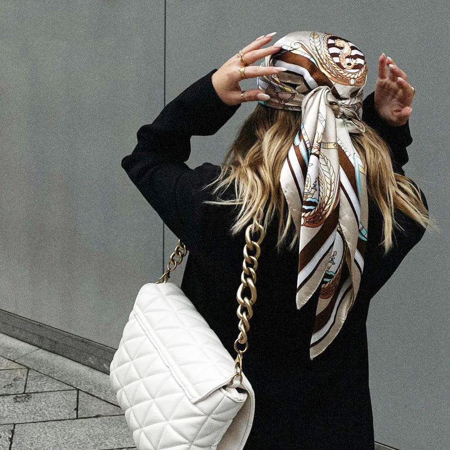 Chic Satin Headscarf – Stylish Touch for Hair & Neck.