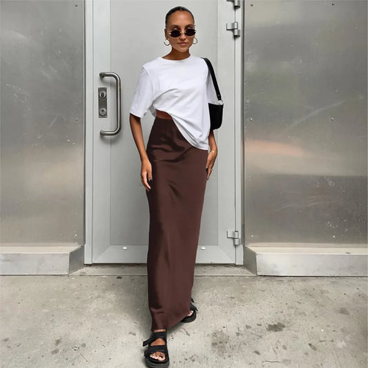 Chic Flowy High-Waist Skirt